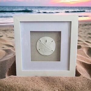 Sand Stone Glass Resin Shadow Box Wall Decor Beach Wall Hanging Coastal Frame
